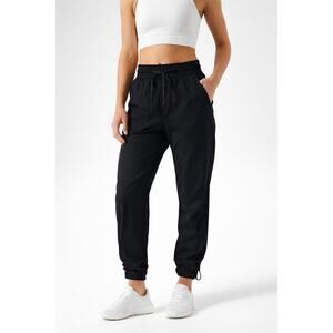 Lululemon Dance Studio Pants Black Size 4 Mid Rise Drawstring Ruched Hem Jogger